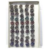 Bling fashion costume jewelry rings in display