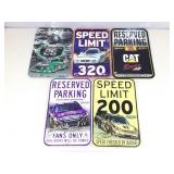 5 NASCAR wall signs. Assorted. 11x17