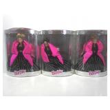3 SE Happy Holidays Barbie dolls. Boxes are in