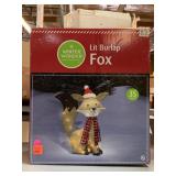28.5 inch Lit Burlap Fox in Box.