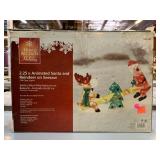 2.25 Ft Animated and Lighted Santa and Reindeer