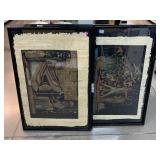 3 Egyptian art framed to 41x28 and more.