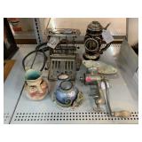 Vintage toaster, climax meat grinder, dragon