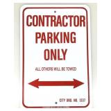 Contractor Parking Only sign. 16x12