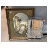 Framed print and mirror. Larger is 36x28