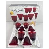 Glassware. Ruby goblets. Dishwasher safe