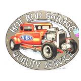 Metal cutout decor sign. Hot Rod Garage 16x13