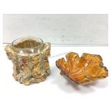 Ceramic leaf bowl & candle holder