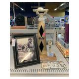 Trophy, metal plate and Vintage racing photo