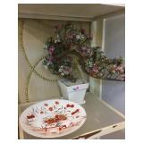 Decorative dish and faux bonsai tree with Glass
