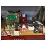 Assorted holiday decor. Christmas
