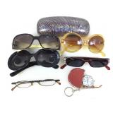 Lee keychain pocket watch. Assorted eyewear.