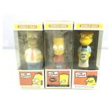 3 Funko Simpsons bobble head figures in box.