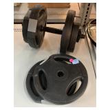 Workout Weights and Handbar.