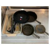 Cast Iron Pans and Utensils.