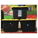 3 heavy duty storage bins with lids
