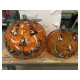 2 Decorative pumpkins. larger is 13in diameter