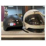 2 rinding helmets. Both DOT. 1/2 is L, Full Shoei