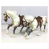 2 action figure horse figures with sound effects