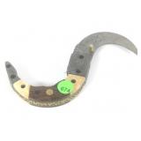 Hand Made Damascus Blade Curved Pocket Knife