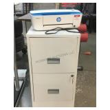 HP Deskjet 3755 w/metal file cabinet, 28in tall