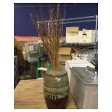 Ceramic stool/faux plant vase, 12x18in