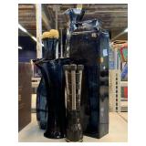 Blue Glass Vases and MaxLife369 Tripod light.