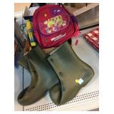 Weatherproof green Rubber boots size 13 and kids