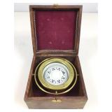 Boating compass in wood box. 6x6x4