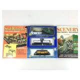 Model railroads magazines and HO scale train