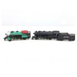 2 engine train cars and one coal car. HO scale.