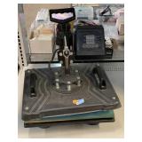 Heat press machine. Plate approx 12x15in.