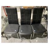 3 High Back Armless Chairs - some wear