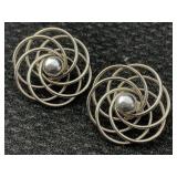 Sterling Silver Earrings, Trw 6g, Sz 1inb Diameter
