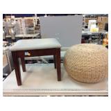 Two Decorative stools. Tallest approx 16in