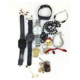 Watches and Costume fashion jewelry. Assorted