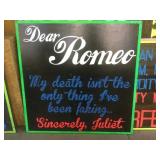 Solid wood Satirical sign, approx 47x47in, made