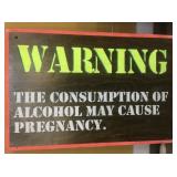 Solid wood Satirical sign, approx 59x39in, made