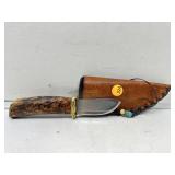 Handmade Custom Knife w/ Leather Sheath 7.5in