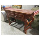 Asian Alter w/drawers, and carved accents, 19x67x Asian Alter w/drawers, and carved accents, 19x67x