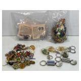 Native American fossil stones, push pins & key Native American fossil stones, push pins & key