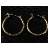 14k Gold Earrings W/½ct Diamond, Tw 0.7g 14k Gold Earrings W/½ct Diamond, Tw 0.7g
