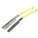 2 Vtg Straight Razors. Bowdins Wedge Hand Made 2 Vtg Straight Razors. Bowdins Wedge Hand Made