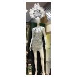 Show Girl Dress And Head Piece W/feather And Show Girl Dress And Head Piece W/feather And
