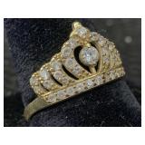 10k Gold Ring W/diamond, Tw 2.2g, Sz 7 10k Gold Ring W/diamond, Tw 2.2g, Sz 7