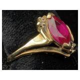 10k Gold Ring W/ruby, Tw 2.4g, Sz 7 10k Gold Ring W/ruby, Tw 2.4g, Sz 7