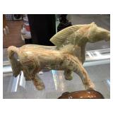 Onyx Carved Horse Sculpture, 12x3x8in Onyx Carved Horse Sculpture, 12x3x8in