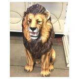 35in Italian Made Ceramic Lion Sculpture. 35in Italian Made Ceramic Lion Sculpture.