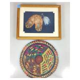 Wall hanging shadow box, moccasins, arrowhead & Wall hanging shadow box, moccasins, arrowhead &