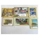 6 Vtg Advertising thermometer/framed pictures, 6 Vtg Advertising thermometer/framed pictures,